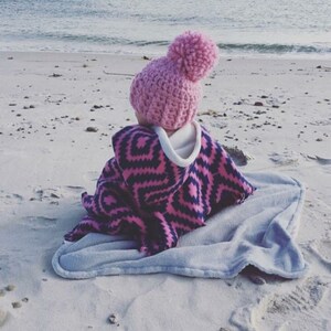 Kids Crochet Hat - for girls or boys, babies and children - Pom pom crochet beanie