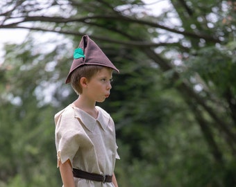 Robin Hood Hat - Peter Pan Hat -  Dress Up Halloween Party Birthday Party-Handmade