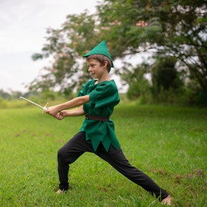 Kleding Unisex kinderkleding pakken Robin Hood Kostuum 3-delige Vilt Dress Up Pretend Play Girl of Boy Halloween Peter Pan 