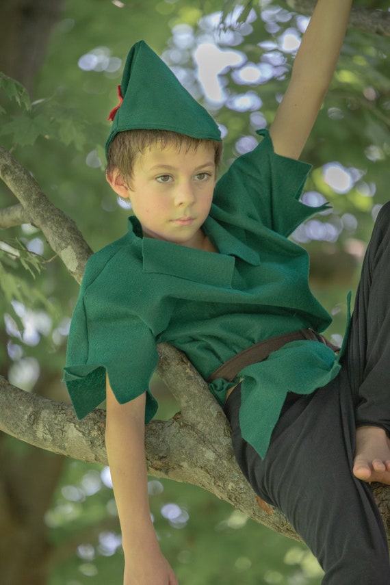 Costume da Peter Pan/Robin Hood in 3 pezzi in feltro, finta di