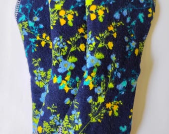 3 Menstrual/Bladder Leaks Pads-Exercise Accidents-Urinary Incontinence-Maternity-100% Cotton Flannel Pad-Navy Floral-Baby Shower Gift