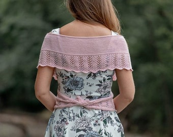 Hand Knit Wool Wrap Top: Bridal Capelet Shrug-Christmas Gift for Her
