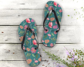 Flamingo Print Flip Flops: Tropical Summer Sandals