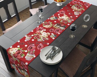 Runner da tavola floreale per tea party: in cotone o poliestere, stile vintage.