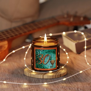 Scented Soy Candle: 30th Birthday Gift, Aromatherapy Home Decor