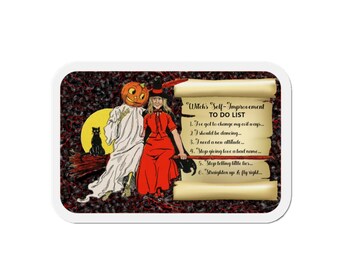 Halloween Refrigerator Magnet, Witch Theme, Spooky Magnet, Holiday Gift, Kitchen Decor, Party Gift, Fun Magnet for Halloween, Scary Theme