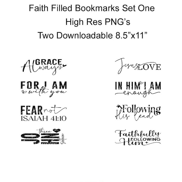 Faith Filled Bookmarks Set One
