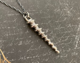 Unicorn Horn Pendant in Solid Sterling Silver