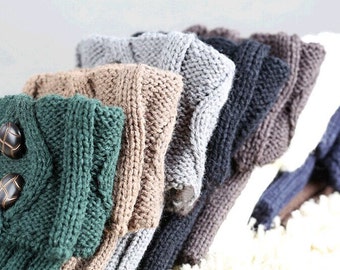 Womens Boot Socks Cuffs, Boot Cuffs, Boot Topper, Knitted Boot Cuffs, Knit Button Cuffs, Crochet Boot Cuffs