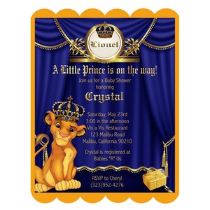 15 FABULOUS Little Prince Lion King Baby Shower Invitations