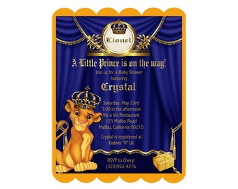 lion king themed baby shower invitations