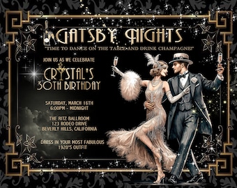 15 FABULOUS Gatsby "Dance on the Table!" II Birthday / Event Invitation (Digital Image Available)