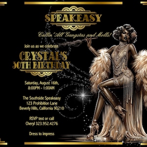 15 FABULOUS Harlem Nights Speakeasy Club / Event Invitation (Digital Image Available)