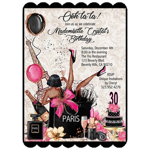 15 FABULOUS Ooh La La! Paris Birthday Invitations