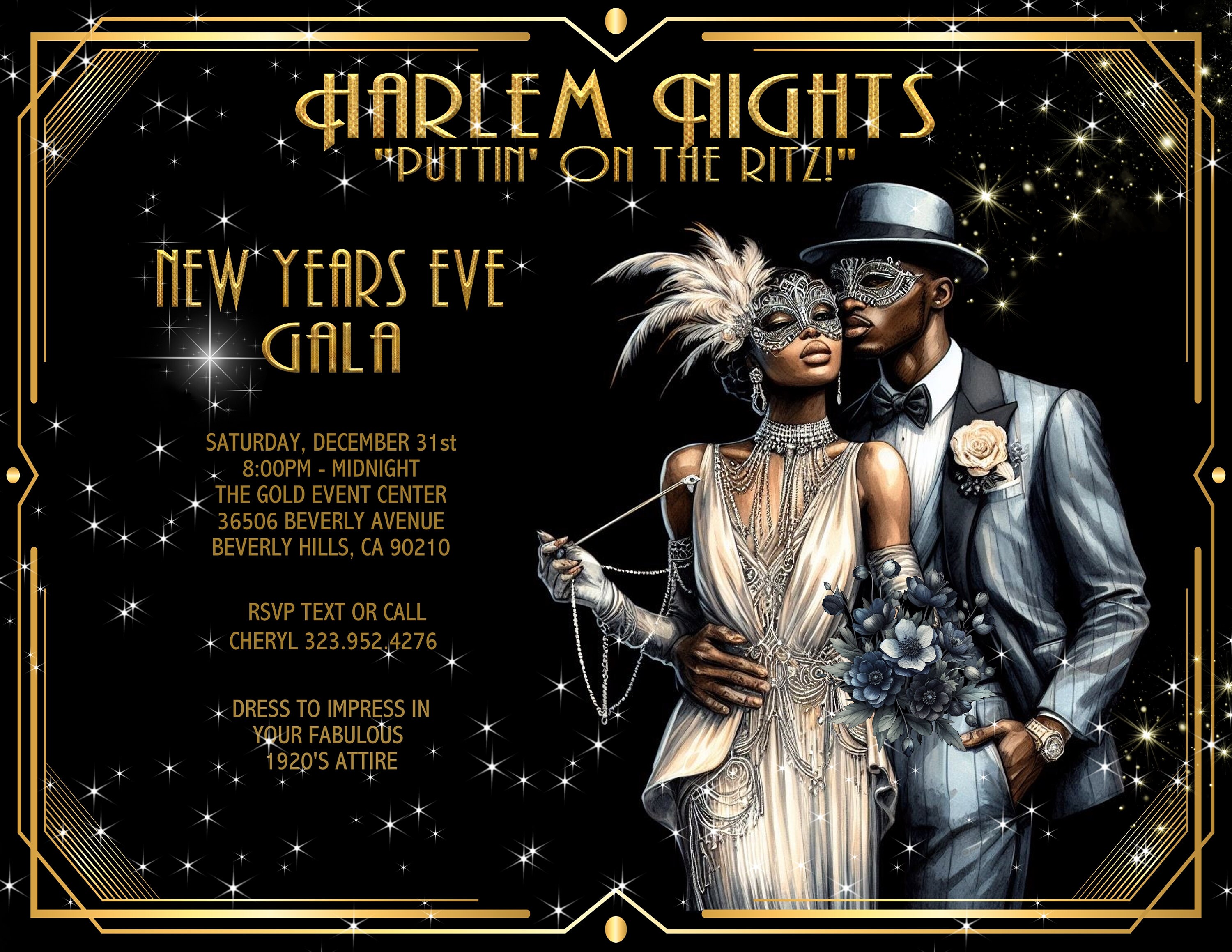 15 FABULOUS Harlem New Year's Gala Masquerade Birthday (digital Image  Available) / Event Invitation - Etsy