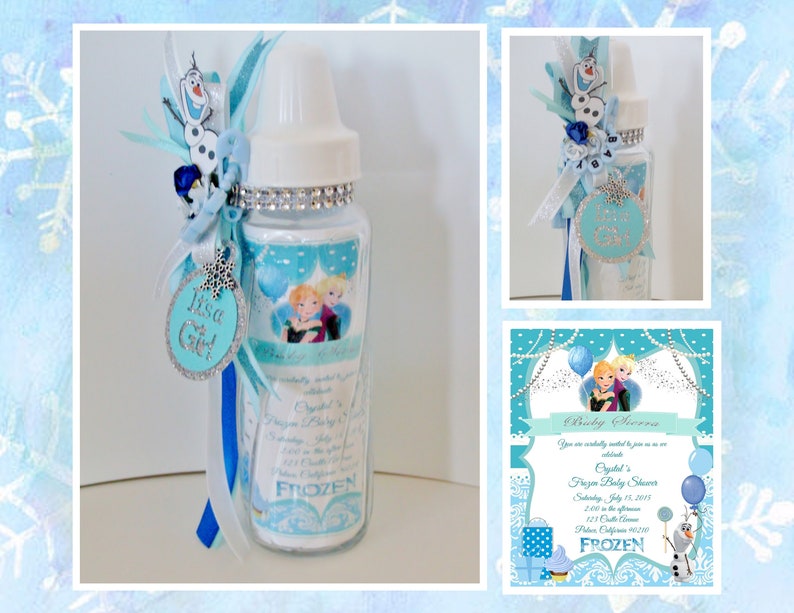 10 FABULOUSLY Frozen Glass Keepsake Baby Bottle Shower Etsy