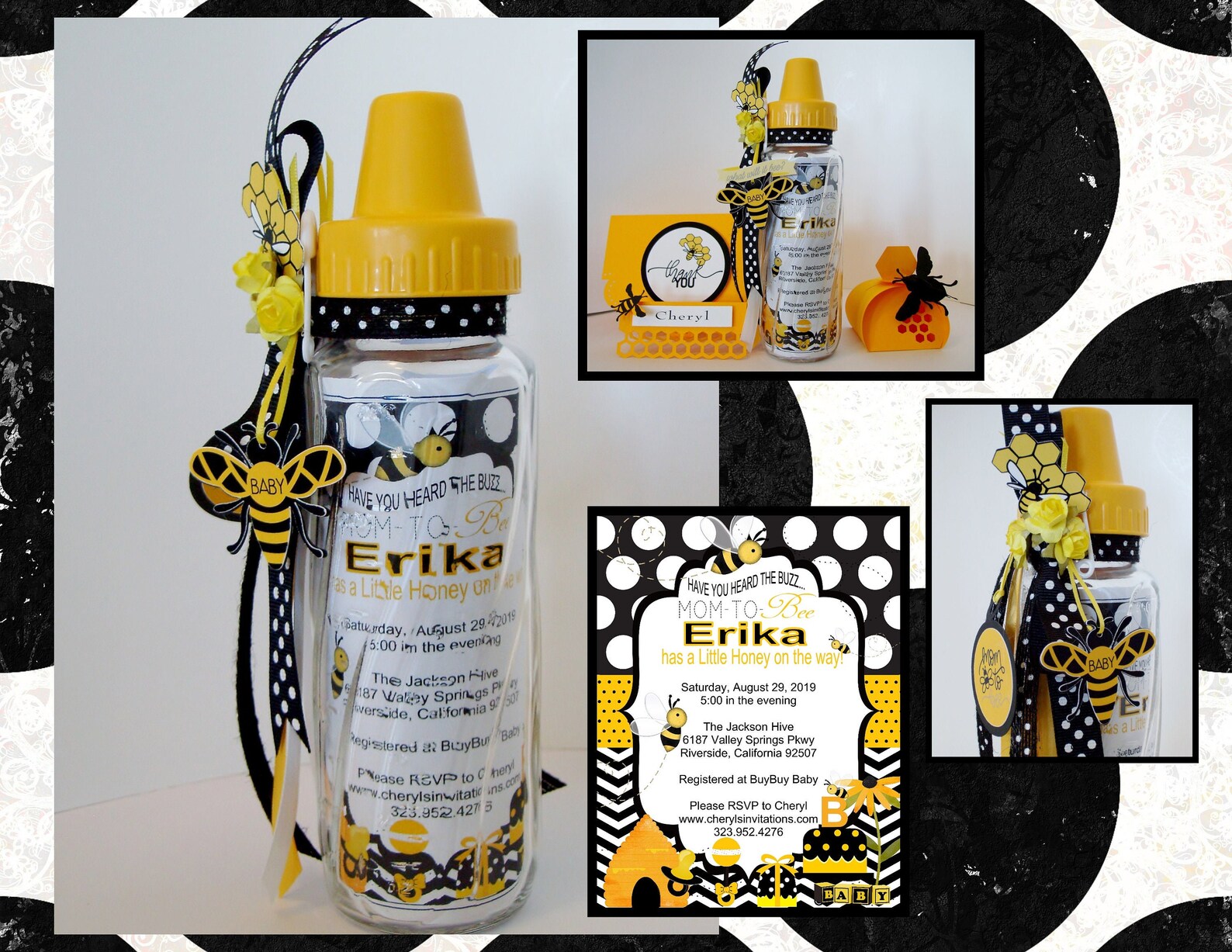 10 FABULOUS Little Bumble Bee Glass Keepsake Baby Bottle Shower Invitations Etsy