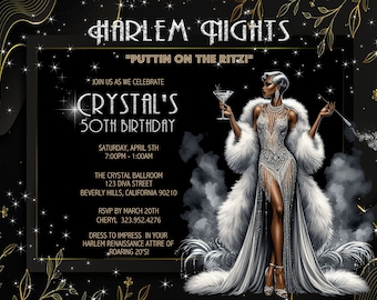 15 FABULOUS Harlem Nights « Platinum Diva »/invitation à un événement (image numérique disponible)
