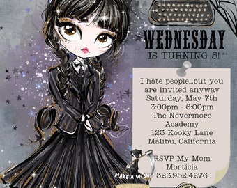 15 FABULOUS Wednesday Typing Birthday (Dark & Light Skin Tone) Invitation (Digital Image Available)