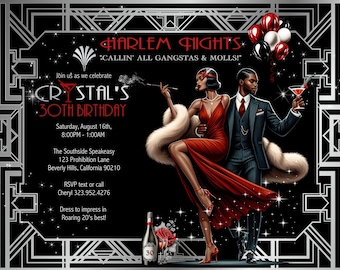 15 FABULOUS Harlem Nights Scarlet Speakeasy anniversaire/invitation à un événement (image numérique disponible)