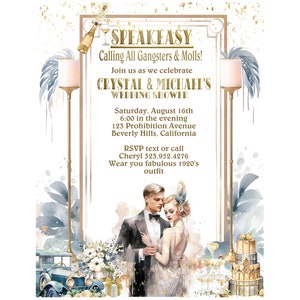 15 FABULOUS Gatsby &quot;Speakeasy Candle Light&quot; uitnodiging voor bruiloft / evenement (digitale afbeelding beschikbaar)