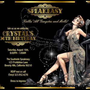 15 FABULOUS Gatsby Speakeasy Club / Event Invitation (Digital Image Available)