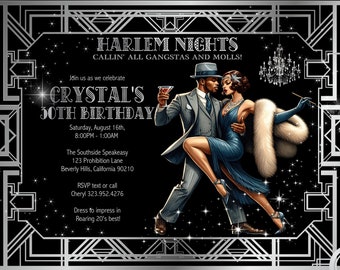 15 FABULOUS Harlem Nights Sapphire Steam/Invitation à un événement (image numérique disponible)