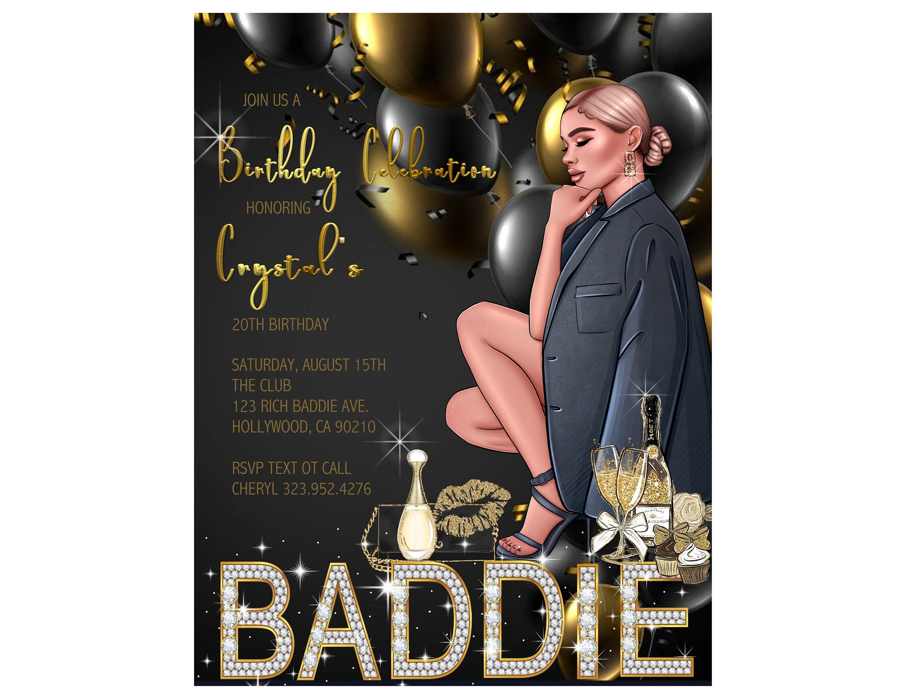 Blonde Birthday Baddie / Event Invitation photo
