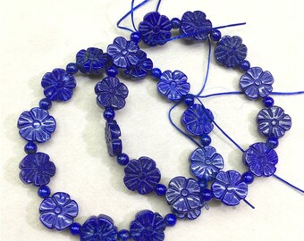 Floral Lapis Lazuli Bracelet.Gemstone Bracelet For Women. Adjustable.Mother's Day gift