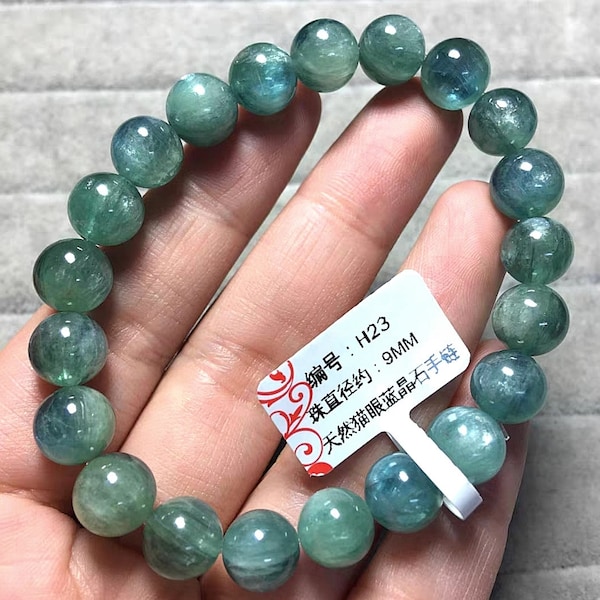 High Quality Green Kyanite Crystal Gemstone Bead Bracelet -9MM