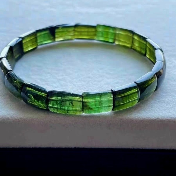 Green Tourmaline Bracelet - Genuine Gemstone Bracelet For Women | Men Bracelet Gift | Anniversary gift | Birthday gift