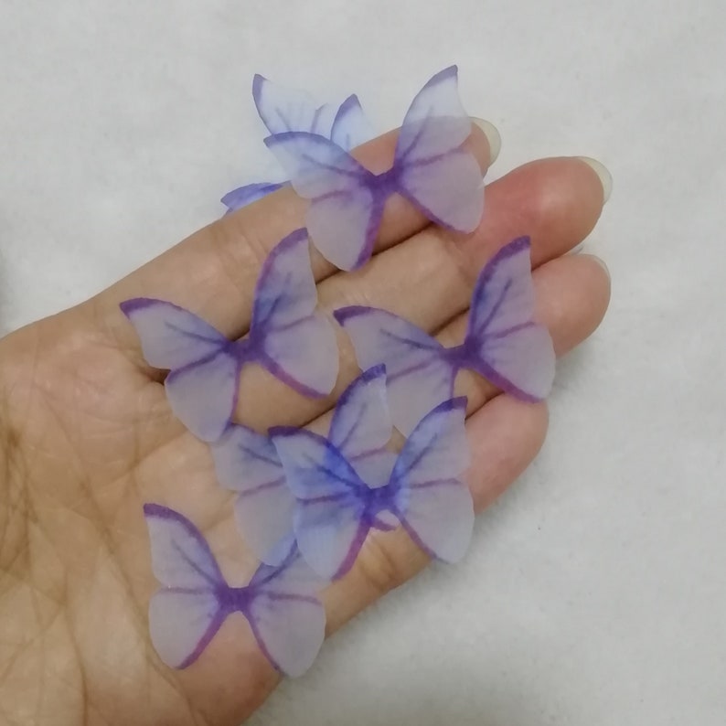 Silk Butterfly Blue Organza Fabric Butterfly Wings in Lot Etsy
