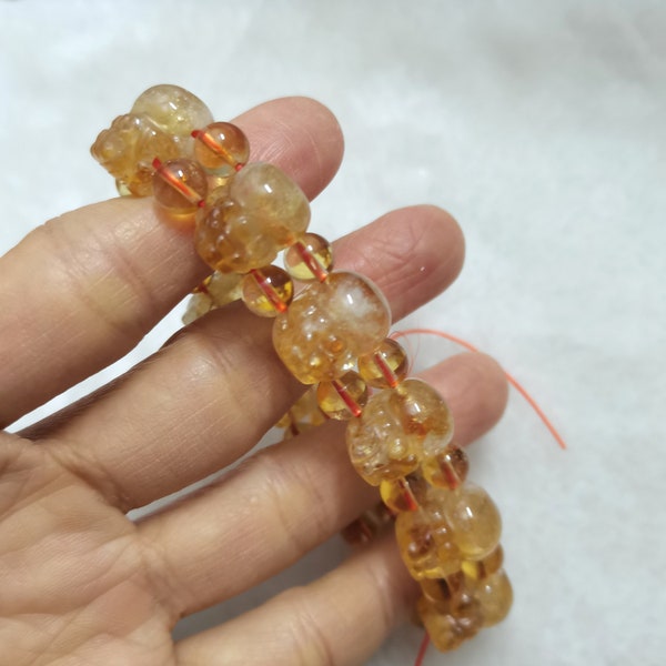 Exquisite Citrine Bracelet - Genuine Citrine Gemstone Bracelet /Pixiu Carvrd  Bracelet for Women / Girl Bracelet