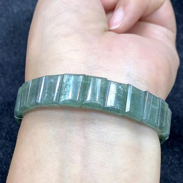 Anti angst groene kyaniet armband, controle gewicht edelsteen armband, geïnspireerde armband sieraden