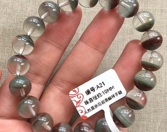 Green Lodolite Bracelet - Crystal Gemstone Bracelet. Positive Power Healing Gemstone Bracelet - [10MM]
