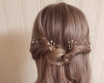 Boho pearl hair accessories for braids Silver hair pins