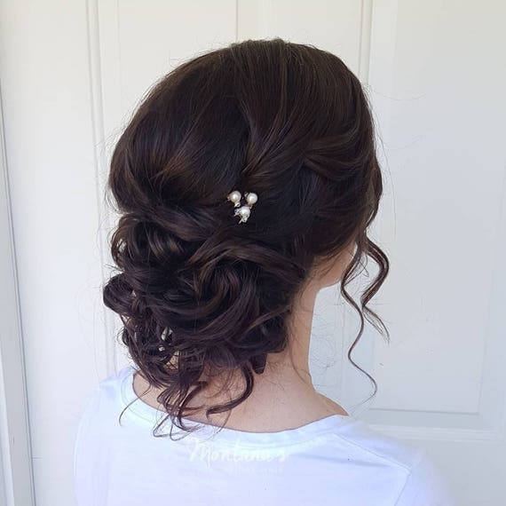 Simple Hair Pieces For Wedding Guest Set Of 10 Pearl And Etsy