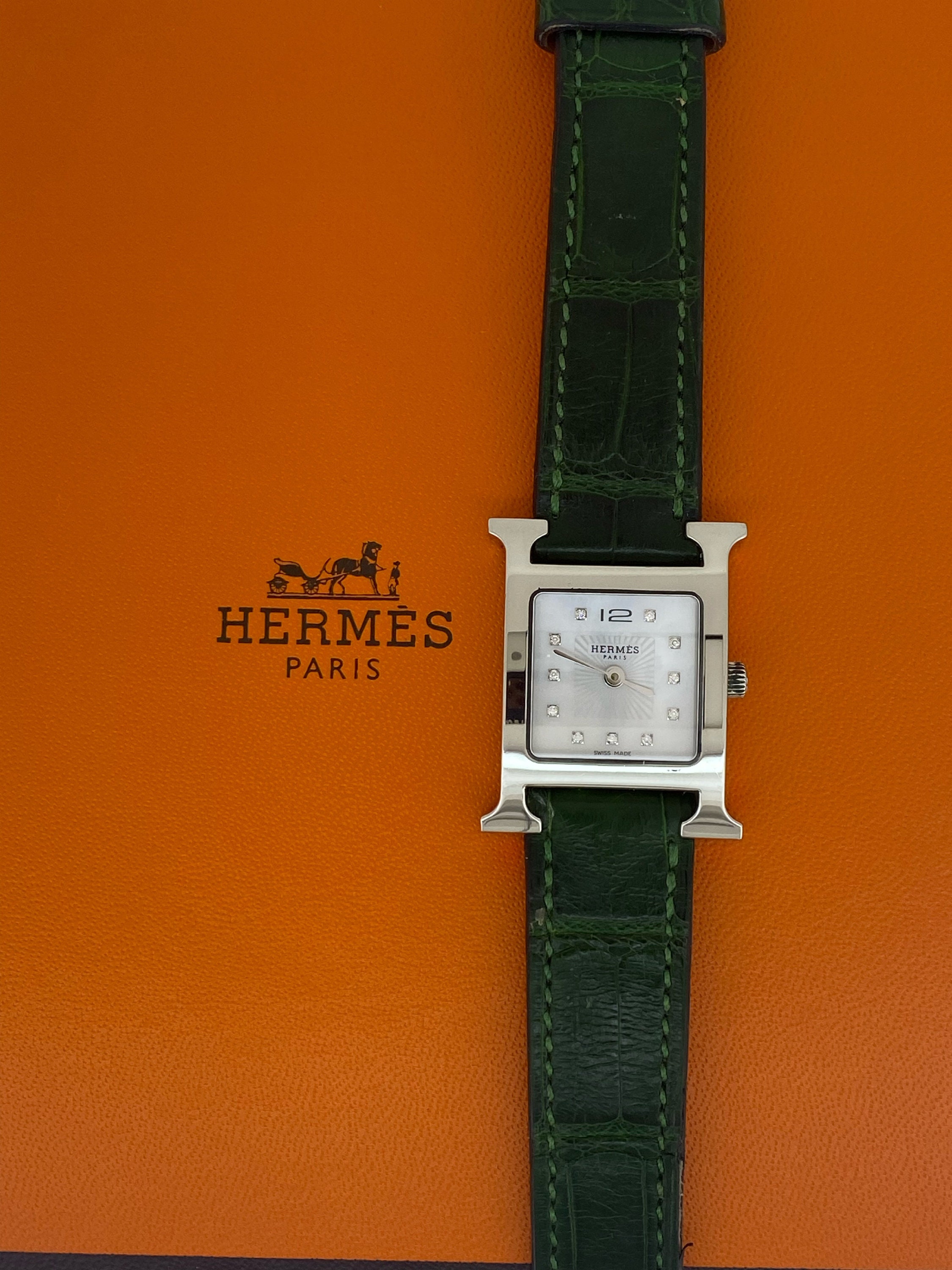 Hermes 'H' Men's Women's Jewelry Watch Storage Box Travel Case at 1stDibs