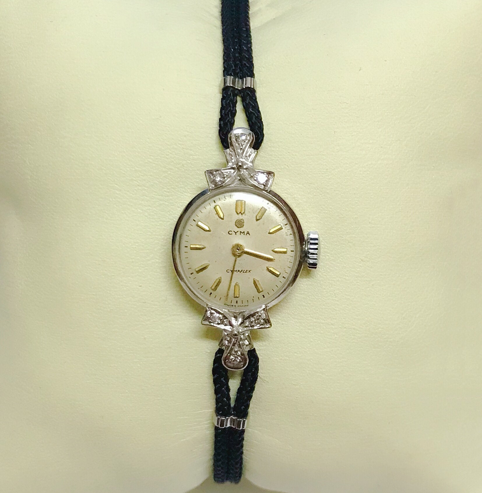 Fine and Rare Vintage CYMA ladies' 18ct White Gold & Etsy