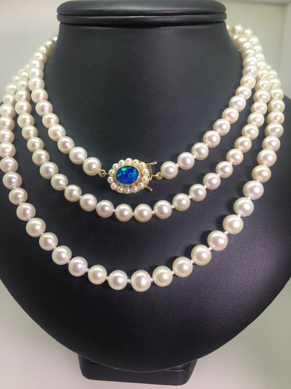 Día de las madres Regalos 9Ct Solid Gold Perla Collar De Perlas 18/"to 20/" Talla 5-6mm