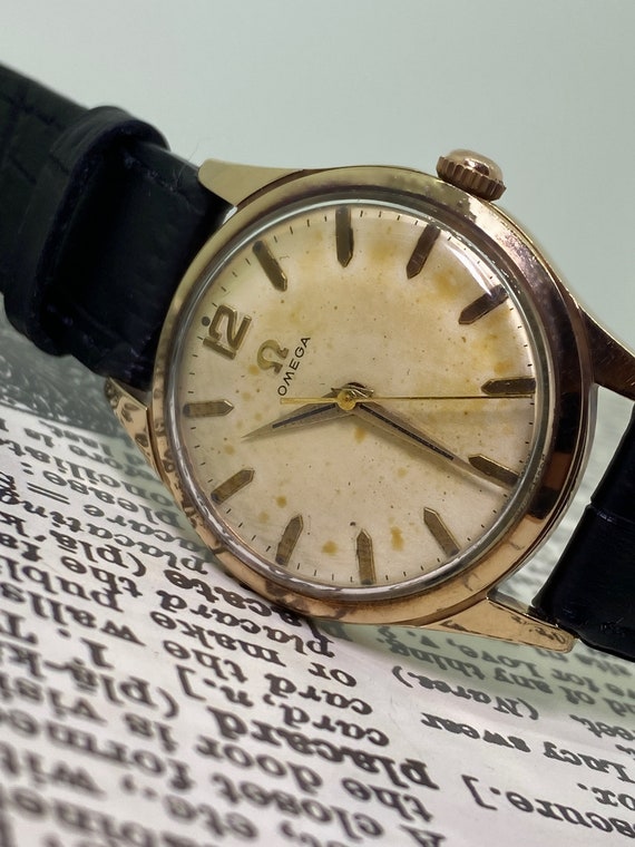 9K Gold Omega Manual Rare Caliber 420 Vintage 1950's … Gem