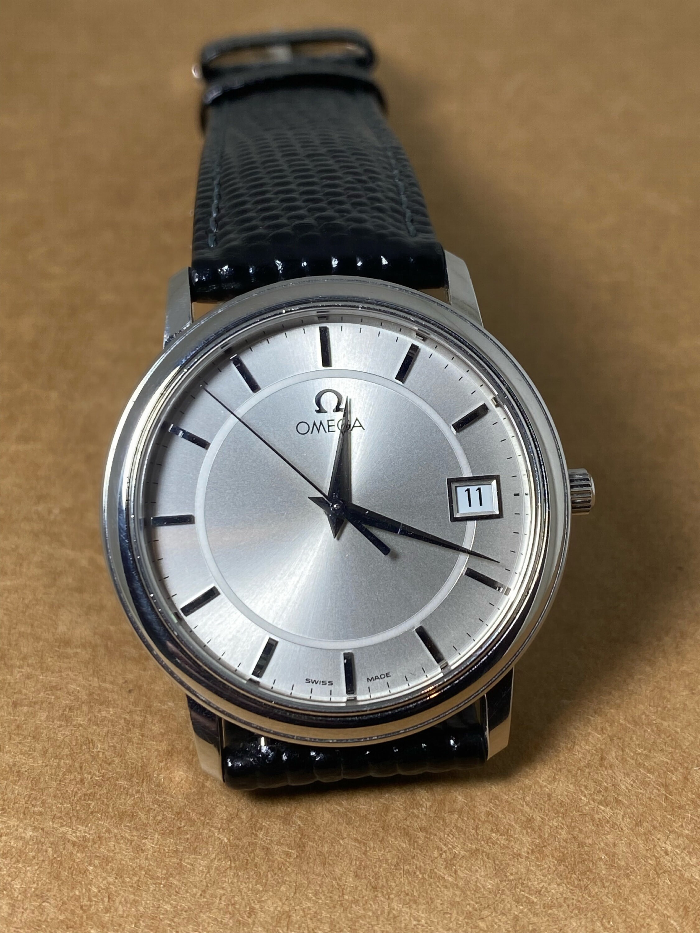 Omega Cal 1532 Swiss Quartz S steel Silver Dial 34mm Mens Watch
