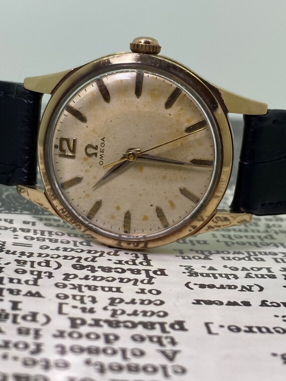 9K Gold Omega Manual Rare Caliber 420 Vintage 1950's … Gem