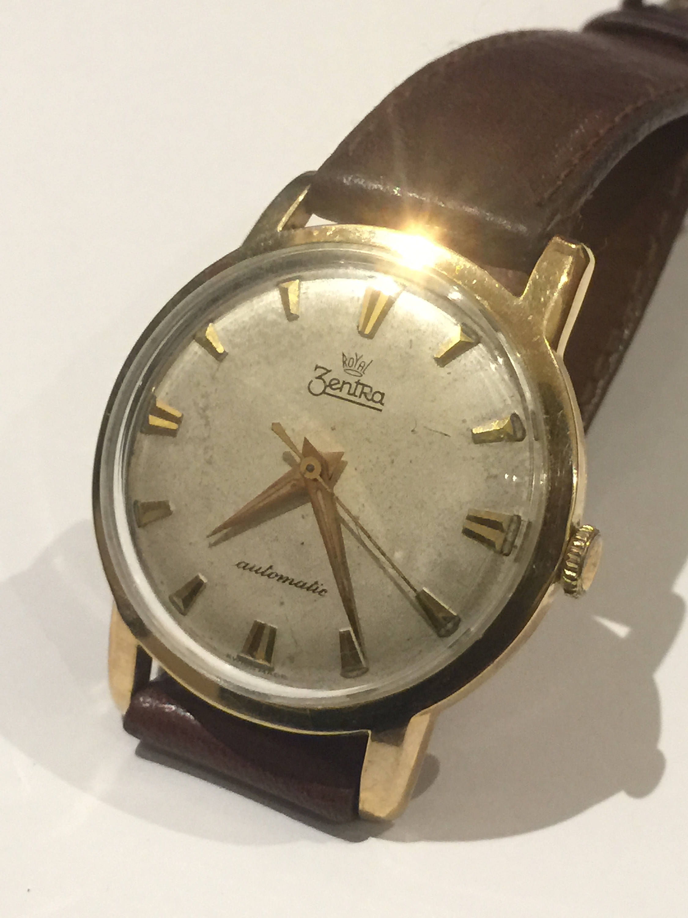 14K Geelgouden Royal Zentra Automatic Herenhorloge. Vintage | Etsy Nederland