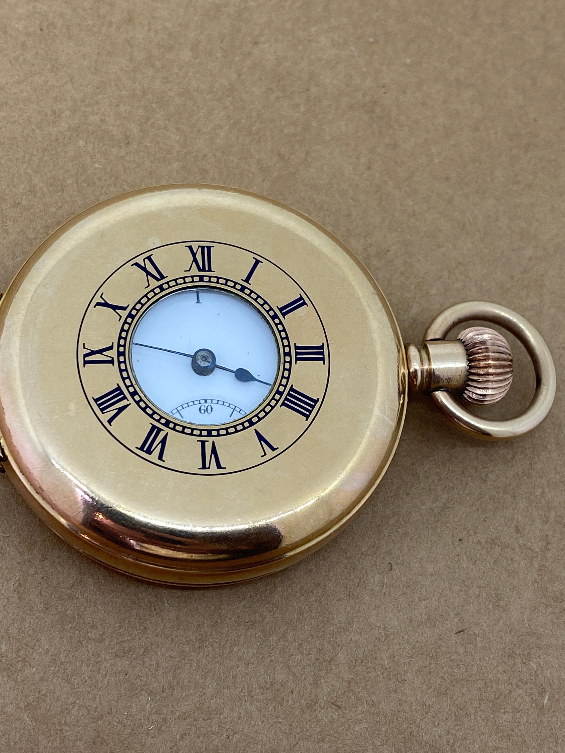 Antique C1895 Ingersoll trenton Gold plated Double Half Hunter