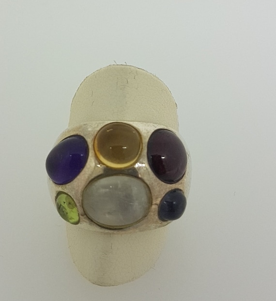 Magnificent Multi-Stone Sterling silver (925) ring