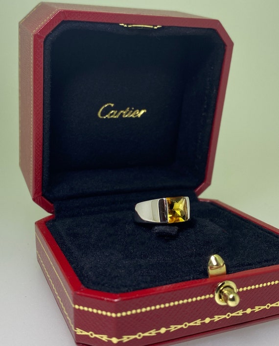 Cartier Tank 18K White Gold Citrine 