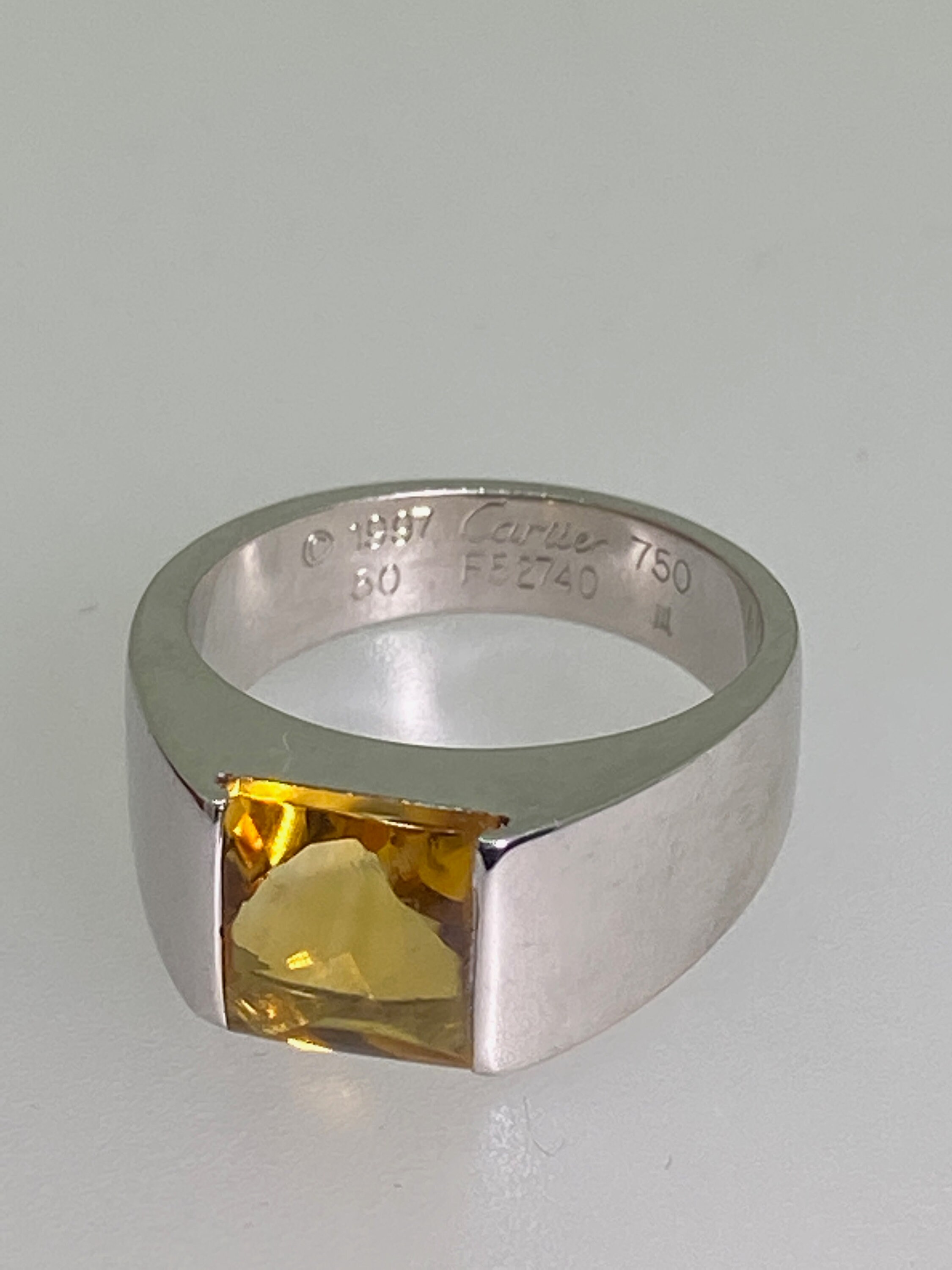 Cartier Tank 18K White Gold Citrine 