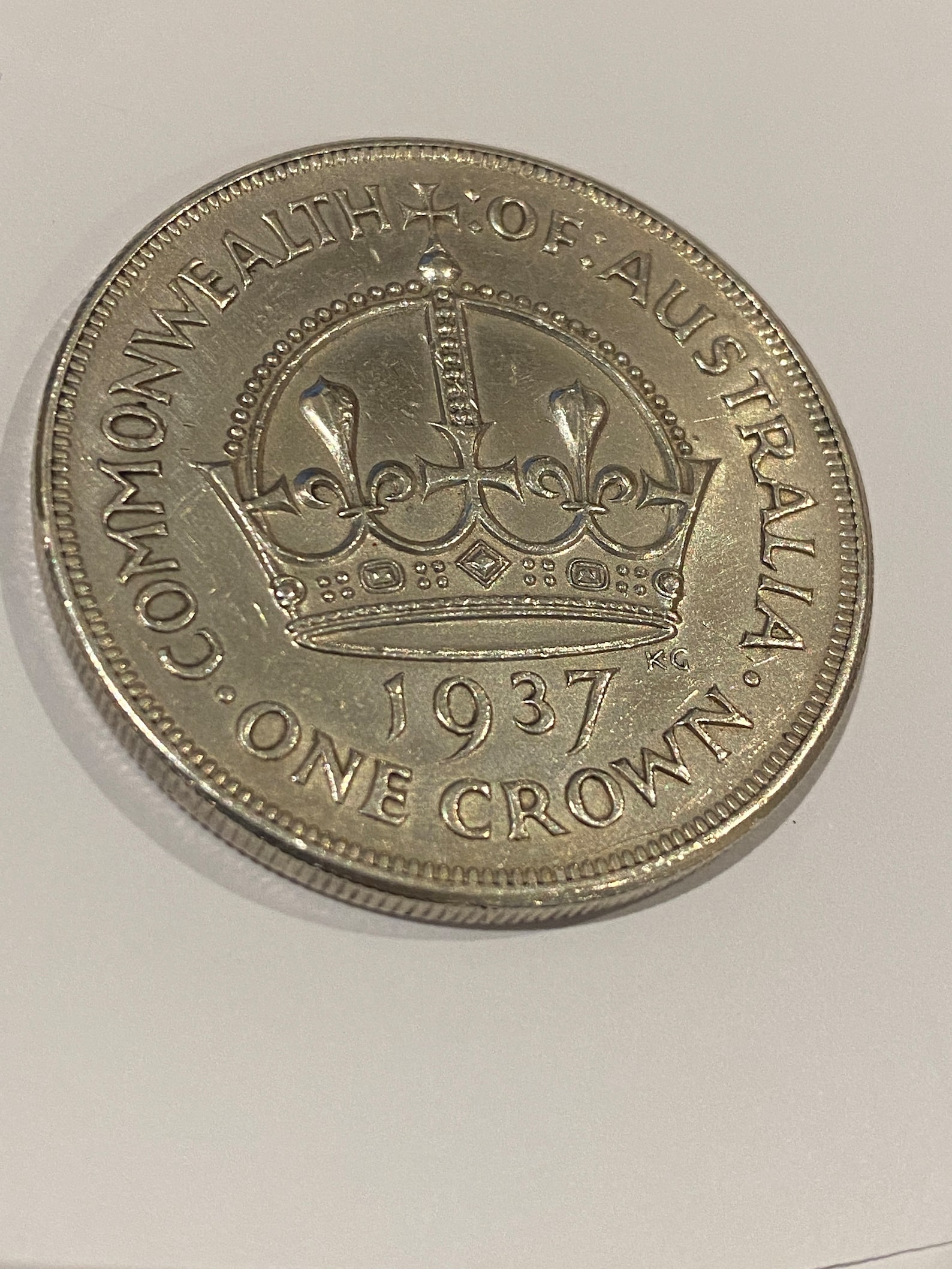 1937 One Crown VI Silver Australian Coin, Extra Fine. Etsy Australia
