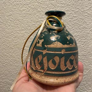 Eddie Martin Handmade Glazed Clay Vase Rejoice 1997 Handmade Artisan Christmas
